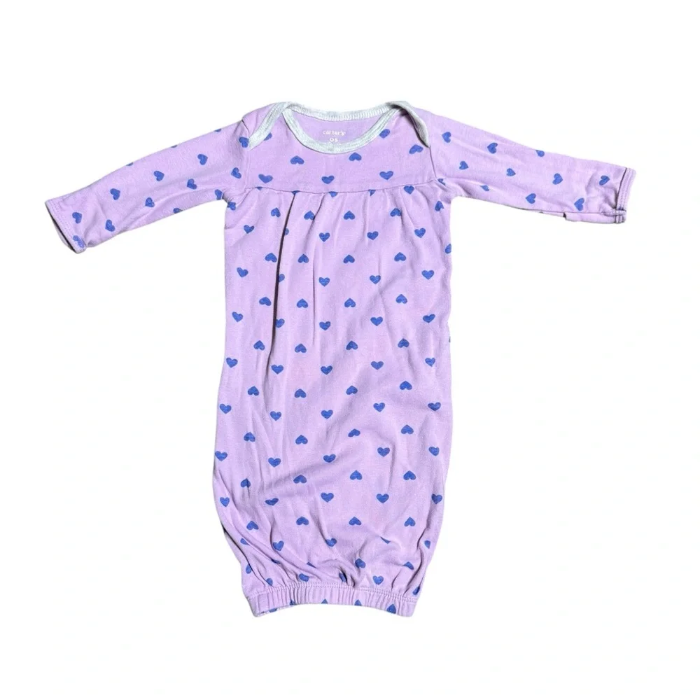 Carter's Lavender Hearts Baby Sleep Sack Gown One Size